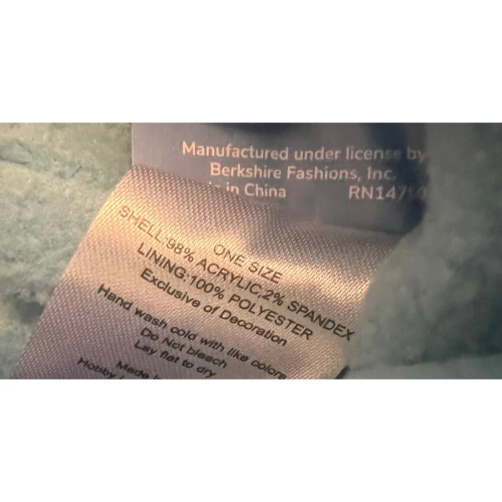 NWOT Bluey Beanie + Mitten Set Kids OS Blue Character Knit Fleece Lined Tv Show